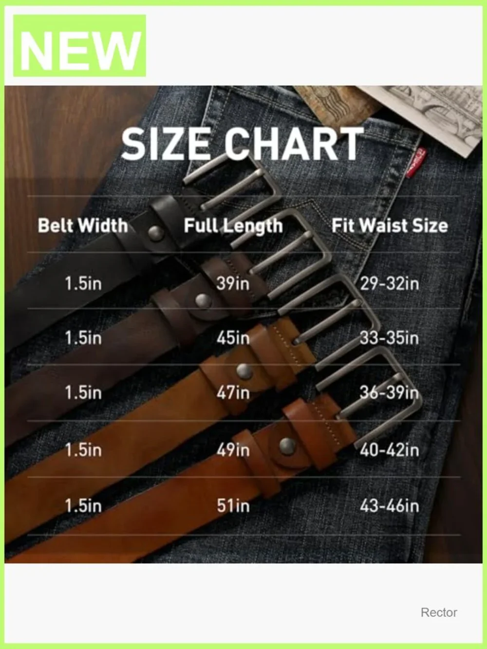 Full Grain Leather Belt Heavy Duty Work Casual Belt for Jeans